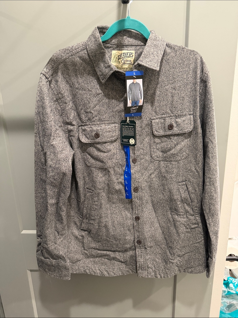 Grayers Gray Button-Front Shirt Jacket